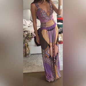 Etro Multicolor Geometric Maxi Dress